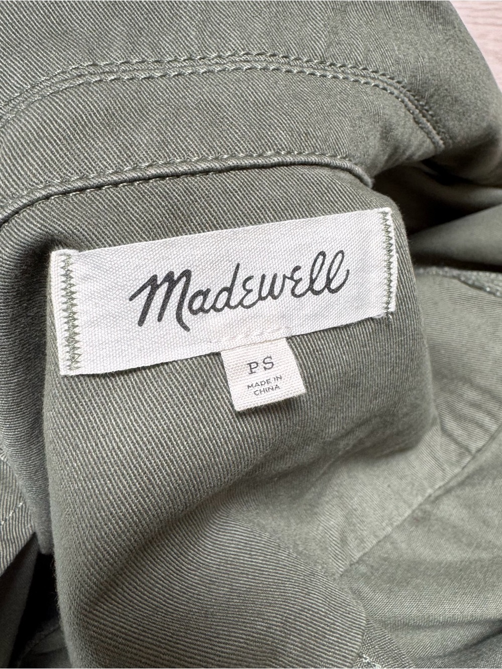 Madewell Utility Short-Sleeve Jumpsuit in Olive Green (Petite S) - Picture 14 of 14